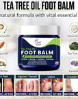 Tea Tree Oil Balm – Moisturizer for Dry Cracked Feet – Instantly Hydrates & Soothes Irritated Skin & Athlete's Foot – Best Care for Women and Men – Made in USA
