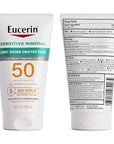 Eucerin Sun Sensitive Mineral Sunscreen Lotion SPF 50 with Zinc Oxide Protection, Hypoallergenic Sunscreen for Sensitive Skin, Oxybenzone and Octinoxate Free, 4 Fl Oz Tube