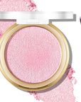 Baked Pink Highlighter Powder Palette, Makeup Highlighter Powder Mermaid Pink
