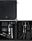 3 Swords Germany - brand quality 12 piece manicure pedicure grooming kit set for professional finger & toe nail care tweezers file clipper fashion leather case in gift box, Made by 3 Swords (33514)