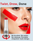 Blue Squid PRO Red Face Paint Stick - Waterproof Body Paint for Adults & Kids Eye Black Baseball, Eyeblack Softball - Vegan Hypoallergenic Twist-Up Non-Toxic Makeup Stick for Cosplay, Sports & SFX