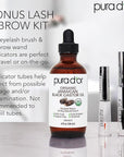 PURA D'OR 4 Oz ORGANIC Jamaican Black Castor Oil - Natural Smoky Scent - w/ 2 BONUS Empty Brushes - 100% Pure USDA Certified Cold Pressed & Roasted, Hexane Free Eyelash & Eyebrow Serum