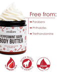 Peppermint Bark Whipped Body Butter | Limited Edition Christmas Lotion | Dry Skin Moisturizer with Shea Butter and Jojoba Oil | Natural Body Butter Holiday Edition