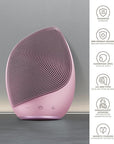 GESKE SmartAppGuided™ Sonic Facial Brush 5 in 1 | Vibrating Electric Facial Cleansing Brush | Soft Silicone Brush | Professional Facial Cleanser | Skin Cleanser & Exfoliator | Face Massager