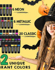 Jim&Gloria Face Paint Kit Bulk 32 Professional Face Painting Kit for Kids Party, Metallic, Neon, Classic Facepaint Crayons, Washable Body Paint Adults, Halloween Makeup, Boys Girls Gifts Crafts Toys