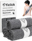 Yiclick Exfoliating Washcloth Towel【3 Pack】- Exfoliating Body Scrubber Exfoliator, Back Scrubber for Use in Shower Bath, Exfoliate Rags Wash Cloths, Loofah Lufa Sponge, Body Scrub, Women Men