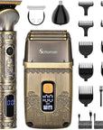 T-Blade Hair Trimmers & Electric Shavers for Men Foil Shaver Beard Trimmer Men's Grooming Kit with Triple Blades Cordless