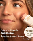 ATTITUDE Oceanly Plastic-Free Lightweight Blush Stick, Titanium Dioxide-Free, EWG Verified, Vegan & Cruelty-free Makeup, Rose, 0.3 Ounces