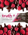 Truth Bar Prebiotic & Probiotic Keto Snack Vegan Bars with Omega-3's - Synbiotic High Fiber Snacks - Low Sugar, Kosher, Gluten Free - Dark Chocolate Coconut Raspberry Truffle (Pack of 12)