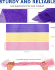 UJFQBH 3 Pieces African Bath Sponge African Net Long Net Bath Sponge Exfoliating Shower Body Scrubber Back Scrubber Skin Smoother,Great for Daily Use (Pink,Yellow,Purple)