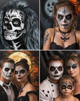 MEICOLY Black White Face Body Paint Stick Set,Waterproof Face Paint Stick for Adults and Kids,Clown White Makeup,Face Painting for Halloween SFX Skull Zombie Skeleton Goth Makeup