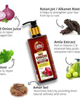 Advanced Red Onion Hair Growth Oil with Redensyl – Infused with 31+ Powerful Natural Herbs & Extracts Including Bhringraj, Tea Tree, Rosemary, Jojoba & Argan Oil - Anti Hair Fall & Hair Regrowth Oil