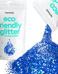 Hemway Eco Friendly Biodegradable Glitter 100g / 3.5oz Bio Cosmetic Safe Sparkle Vegan for Face, Eyeshadow, Body, Hair, Nail and Festival - Extra Chunky (1/24" 0.040" 1mm) - Sapphire Blue Holographic