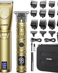 GLAKER Hair Clippers for Men,Professional Mens Hair Clippers Cordless Clippers for Hair Cutting, Hair Clippers and Hair Trimmer Kit Zero Gap Trimmer with LED Display 15 Guide Combs