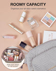 BAGSMART Travel Makeup Bag, Cosmetic Bag Make Up Organizer Case,Large Wide-open Pouch for Women Purse for Toiletries Accessories Brushes
