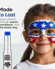 Blue Squid PRO Blue Face Paint Stick - Waterproof Blue Body Paint for Skin Adults & Kids Eye Black Baseball, Eyeblack Softball - Hypoallergenic Twist-Up Non-Toxic Makeup Stick for Cosplay, Sports, SFX