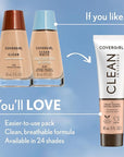 COVERGIRL Clean Invisible Foundation Makeup, Dewy & Glowy Natural Finish, Buildable Coverage, Skin-Like Smooth Look, Vegan, Fair Porcelain, 1oz