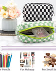 Pazimiik checkered makeup bag for