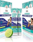 GuruNanda Hydramate Hydration Support Drink Mix - Electrolyte Powder Packets for Dehydration, Exercise & Energy - No Added Sweeteners, Non-GMO, Natural Lemon Lime Flavor - 24 Count (0.56 oz Each)