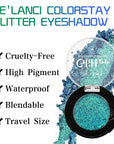 DE'LANCI Duo Chrome Green Eyeshadow Single, Multichrome Green Glitter Eye Shadow Intense Pigmented, Metallic Emerald Shimmer Blue Peacock Teal Eyeshadow for Festival Everyday Eyes Makeup, Long-Lasting