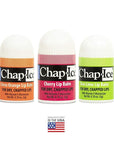 Chap-Ice® | Premium and Traditional Lip Balm for Chapped, Dry, or Windburned Lips | Pocket Size Display with Assorted Flavors - Cherry, Citrus Orange, Kiwi Lime - 50 Mini Sticks (0.10oz/3g)