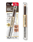 Revlon ColorStay Brow Fantasy, All In One Eyebrow Powder Pencil with Shaping Clear Gel, Gel Infused with Panthenol, Smudge-proof, 16HR Visibly Full Brows, 004 Dark Brown