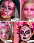 UCANBE Pink Face Body Paint Makeup Foundation, Professional Waterproof Cream Greasepaint, Non-Toxic Face Painting Kit for Halloween Makeup, Sugar Skull SFX Cosplay, Special Effects Costume & Parties