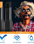 MEICOLY 2Pcs Black and Orange Face Body Paint Stick,Waterproof Face Paint for Halloween Pumpkin Tiger Lion Cosplay Makeup,Eye Black Stick for Baseball/Softball/Football/Lacrosse
