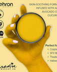 Mehron Makeup Paradise Makeup AQ Pro Size | Stage & Screen Performance, Face & Body Painting, Beauty, Cosplay, and Halloween | Water Activated Face Paint, Body Paint 1.4 oz (40 g) - Yellow