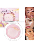 Cream Highlighter Compact, Highly Pigmented Glitter Powder Makeup, Face