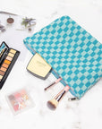 Pazimiik knitted checkered makeup bag