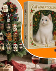 Cat Lovers Advent Calendar 2025-24 Days Christmas Countdown with Unique Cat Illustration Cards, Pop-Up Mechanism for Family Fun, Holiday Home Wall Decor