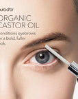 PURA D'OR 4 Oz ORGANIC Castor Oil - 100% Pure USDA Certified Cold Pressed, Hexane Free Eyelash & Eyebrow Serum - For Fuller, Thicker Lashes & Brows - Skin & Hair