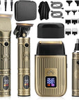 Hair Clippers for Men Professional, T-Blade Barber Clippers and Trimmer Set, 4 in 1 Mens Cordless Hair Clipper for Barber Kit, Foil Thaver and Nose Trimmer for Men with LED Display