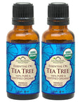 US Organic 100% Pure Tea Tree Essential Oil, Steam Distilled, USDA Certified Organic, for Hair, Skin, Scalp, Foot, Toenails, and Nail Polish - 30 ml, 2 Pack
