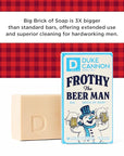 Duke Cannon Supply Co. Big Brick of Soap Bar for Men Holiday Edition - Frothy the Beer Man (Woodsy Sandalwood Scent), 10 oz. (3 Pack)