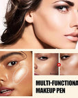 2 Pack Contour Beauty Wand, Highlighter ,Face Concealer Rose Gold)