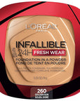 L'Oreal Paris Makeup Infallible Fresh Wear Foundation in a Powder, Up to 24H Wear, Waterproof, Golden Sun, 0.31 oz.