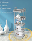 5 Tier Rolling Utility Cart with Drawer,REBECAT Utility Cart Made of Multifunctional Storage Organizer Tool for Kitchen,Bathroom,Living Room,Office(Gray)