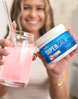 Nello Supercalm Powdered Drink Mix Tub, Cortisol Reducer* and Sleep Aid Supplement, L Theanine, Ksm-66 Ashwagandha, Magnesium Glycinate, Vitamin D 3, No Sugar, Non GMO, 30 Ct, Strawberries & Cream