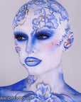 Mehron Makeup StarBlend Cake Makeup | Wet/Dry Pressed Powder | Powder Foundation | Blue Face Paint & Body Paint 2 oz (56g)