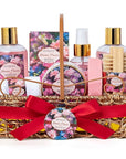 Spa Gift Basket for Women, ROSE & JASMINE Friendship Gifts Women, Tote Bag, Shower Gel, Hand & Body Cream, Hitrees Bath Gift Set for Her, Mom, Mothers Day