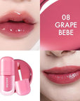 Amuse SEOUL BEBE TINT - 08 GRAPE BEBE | 24-hour Long-lasting Lip Stain, Plumping, Hydrating, Moisturizing, No Peel Off, Lip Care, Treatment, Non Sticky, Korean Lip Tint for Dry Lips