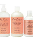 SheaMoisture Moisturize and Define Shampoo, Conditioner and Styling Milk for Curly Hair Care Coconut and Hibiscus with Shea Butter and Coconut Oil