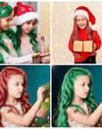 MSDADA New Hair Chalk Comb Temporary Hair Color Dye for Girls Kids with Light Color Hair, Washable Hair Chalk for Girls Age 4 5 6 7 8 9 10 Birthday Cosplay DIY, Christmas, New Year (Red & Green)