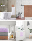 UJFQBH 3 Pieces African exfoliating net African Net Long Net Bath Sponge Exfoliating Shower Body Scrubber Back Scrubber Skin Smoother,Great for Daily Use (Purple、Gray、Brown)