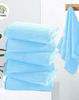 Cosy Family 6 Pack Ultra Soft Microfiber Absorbent Hand Towel, Silk Hemming Towels for Bathroom - Quick Drying - Perfect for Bath, Fitness, Gym, Shower, Hotel, and Spa - 16x28 Inch, Aquamarine