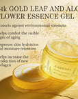 Aloderma Age-Defying 24K Gold Leaf Aloe Flower Essence Gel, Made within 12 Hours of Harvest - Luxurious Aloe Gel with Allantoin & Hyaluronic Acid for a Glowing, Shimmering, Youthful Complexion, 7oz