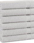 Arkwright Bathroom Hand Towels Set of 6 - Super Soft 100% Cotton, 600 GSM Quick Dry & Absorbent, Luxury Bath Essentials for Hotels, Spa, Hosts, and Vacation Rentals, Titanium Grey