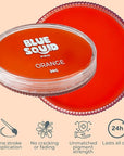 Blue Squid Face Paint Water Based Single Cake Professional Face Paint & Body Paint - Water Activated, Kids Adults Face Painting for Costume, Halloween Makeup, Cosplay - Classic Orange Face Paint 30g